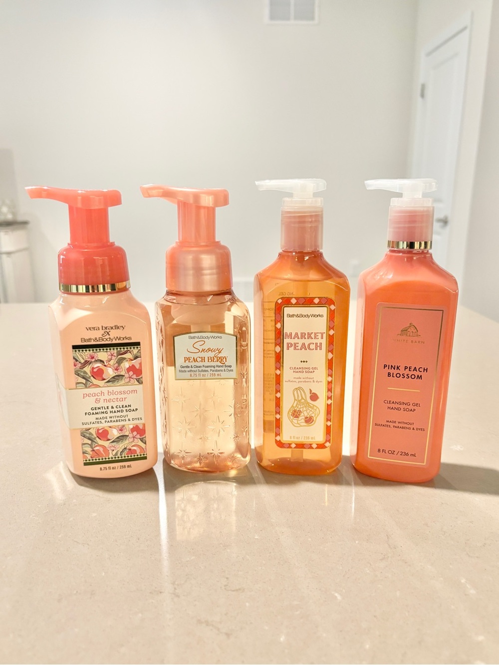 Bath & Body Works Peach Hand Soap Bundle 4pc New Vera Bradley White Barn